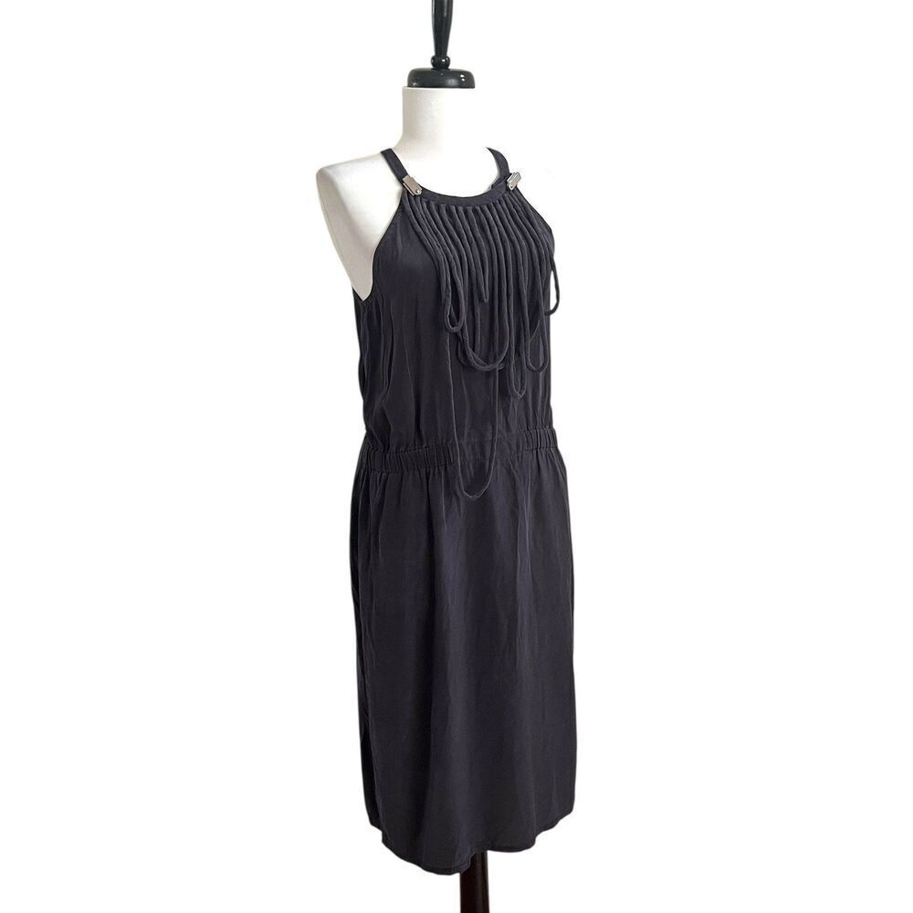 Vena Cava Silk Midi Dress size 4 black grunge goth
